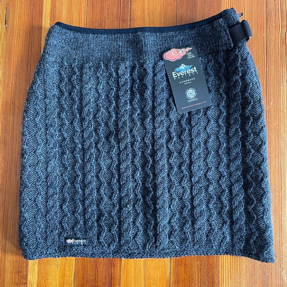 Wool Cable knit Mini Pencil Skirt